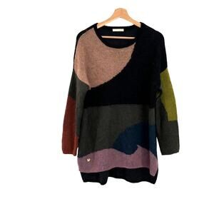 NIOI Wool Mohair-Blend Abstract Sweater Women’s XL/16 — Statement Knit‎